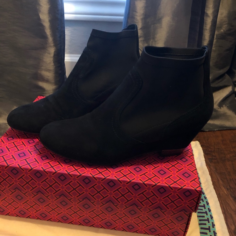 Tory Burch Black Suede Booties